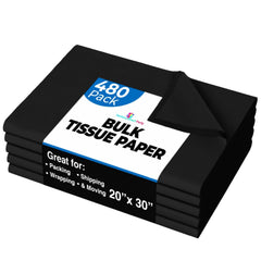 BLACK TISSUE REAM 20" x 30" - 480 SHEETS