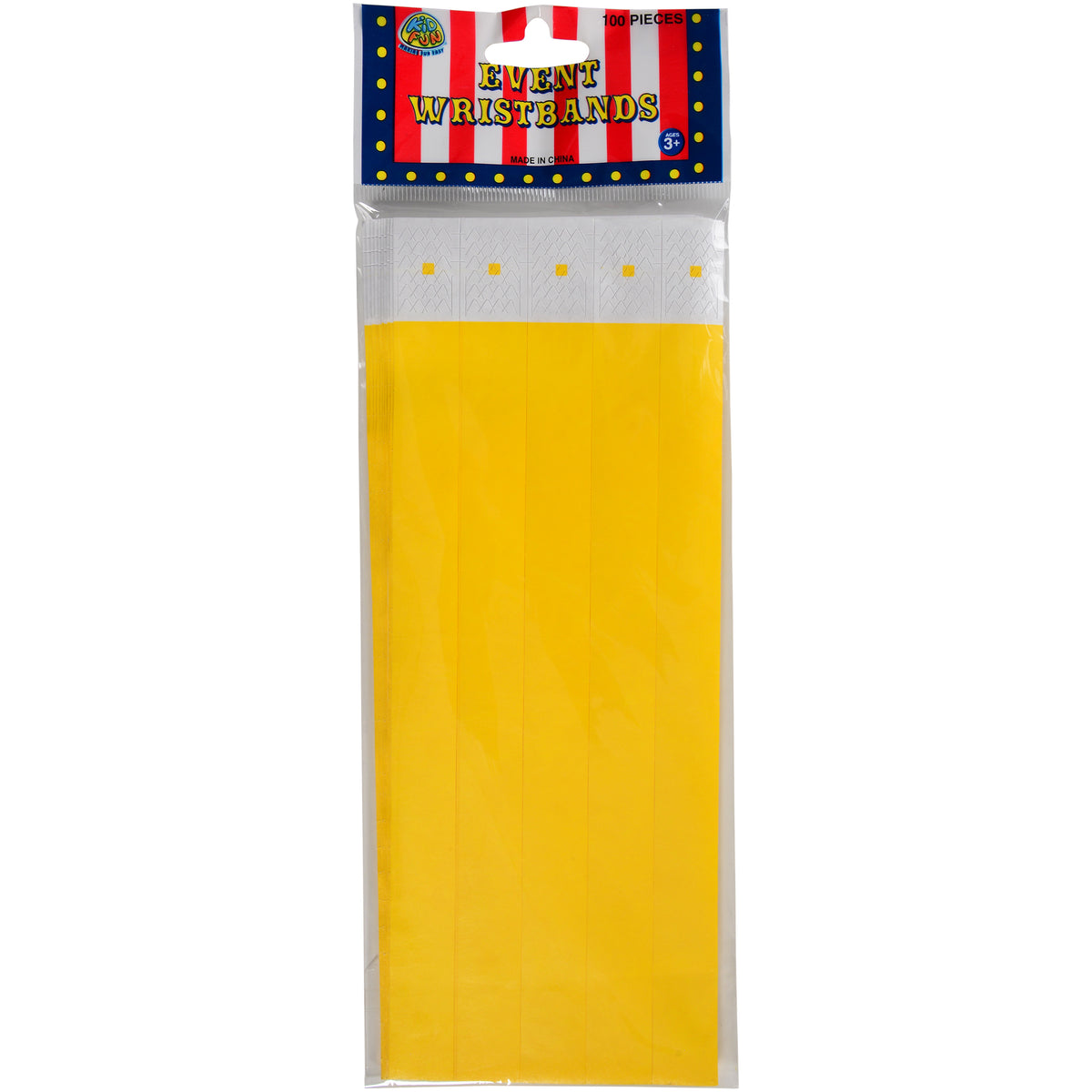 Adhesive Event Bands/Yellow/100 Per Pkg - 100 Count