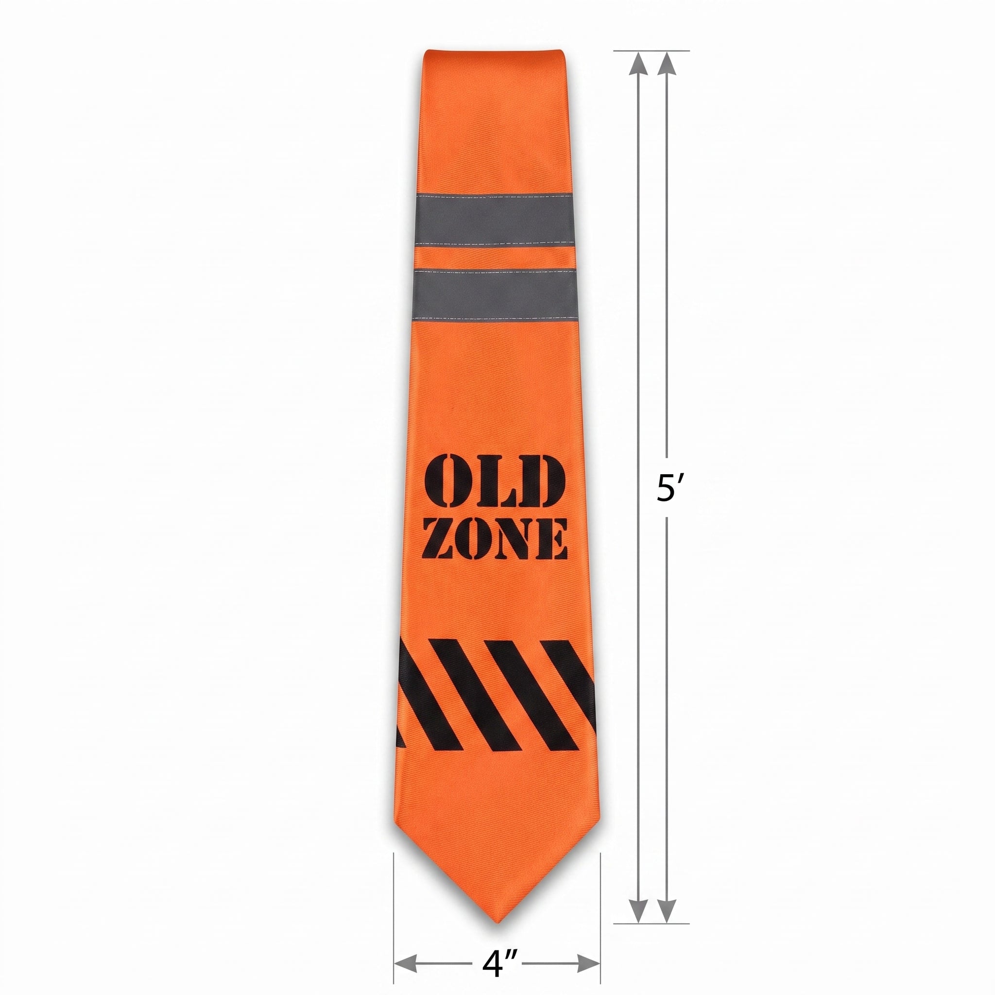Over the Hill "Old Zone" Construction Tape Novelty Neck Tie