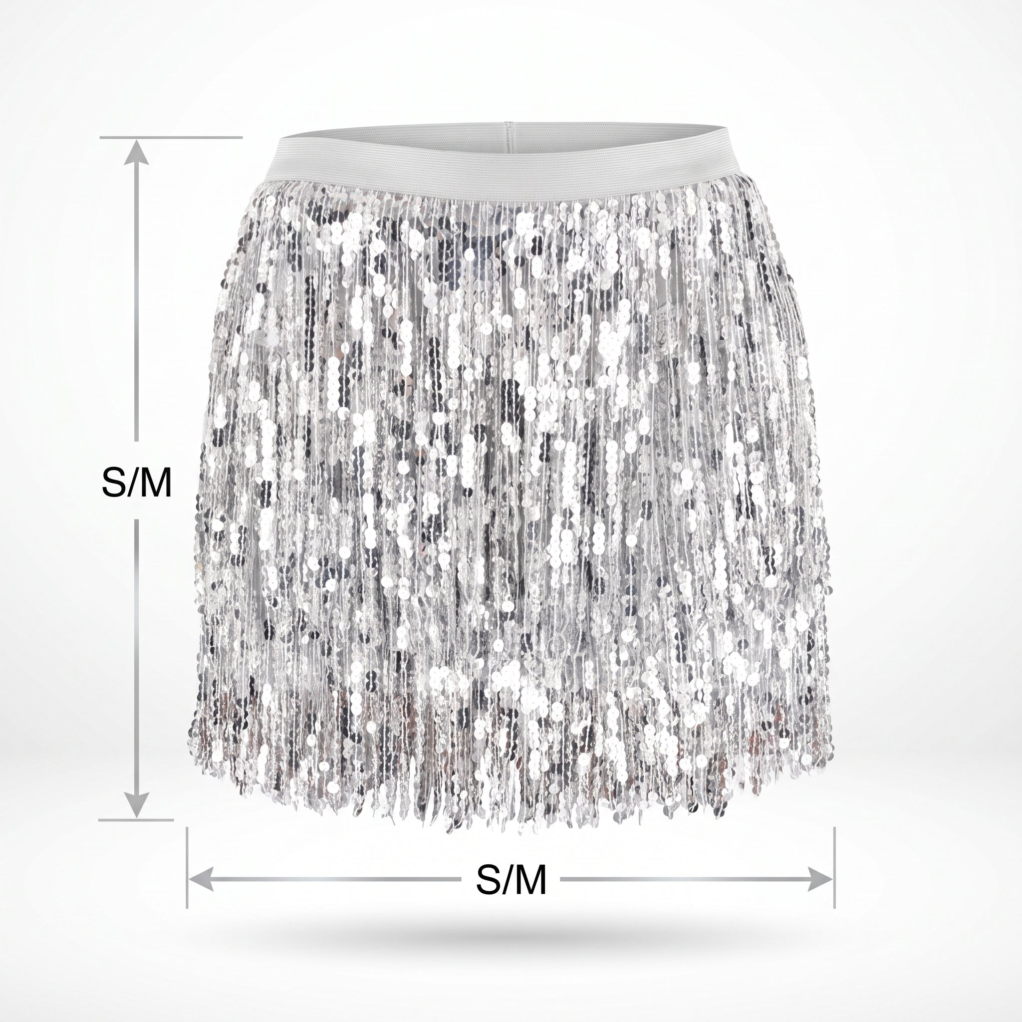 Silver Sparkle Party Skirt - S/M