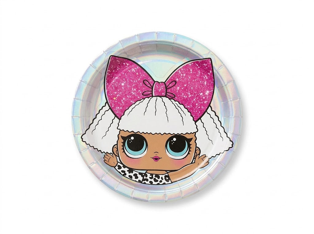 LOL Surprise! Prismatic Dessert Plates - 7" Shaped Party Plates, 8 Pack