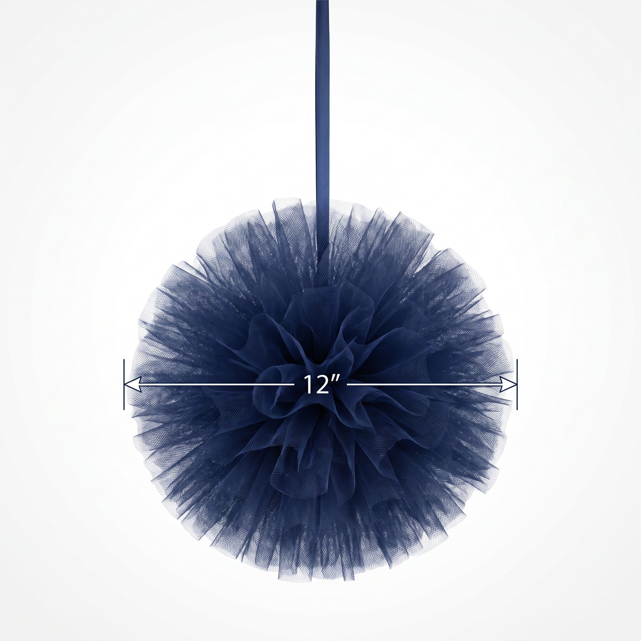 Navy Tulle Fluffy Decorations - Set of 3