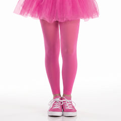 Bright Pink Footless Tights for Kids - Perfect for Costumes & Team Spirit