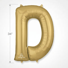 Gold Foil Letter "D" Balloon - Metallic Decor