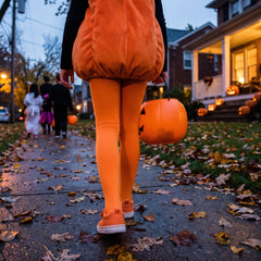 Children's Orange Footless Tights - Perfect for Costumes and Team Spirit