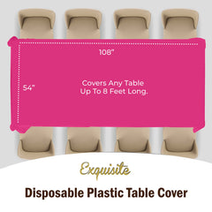 Premium Cerise Plastic Table Covers | 6 Pack
