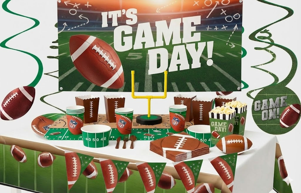 141 Pcs Football Deluxe Birthday Party Kit - For 8 Guests