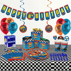 165 Pcs Hot Wheels Deluxe Birthday Party Kit - For 8 Guests