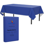 Dark Blue Flannel Backed Plastic Table Cover 54 In. x 70 In.