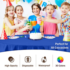 Dark Blue Round plastic Table Cover