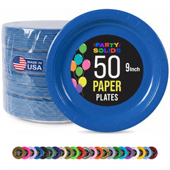 9 in. Dark Blue Paper Plates | 50 Ct.