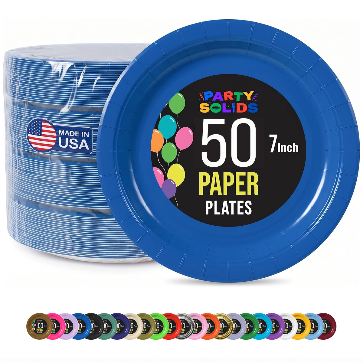 7 in. Dark Blue Paper Plates | 50 Ct.