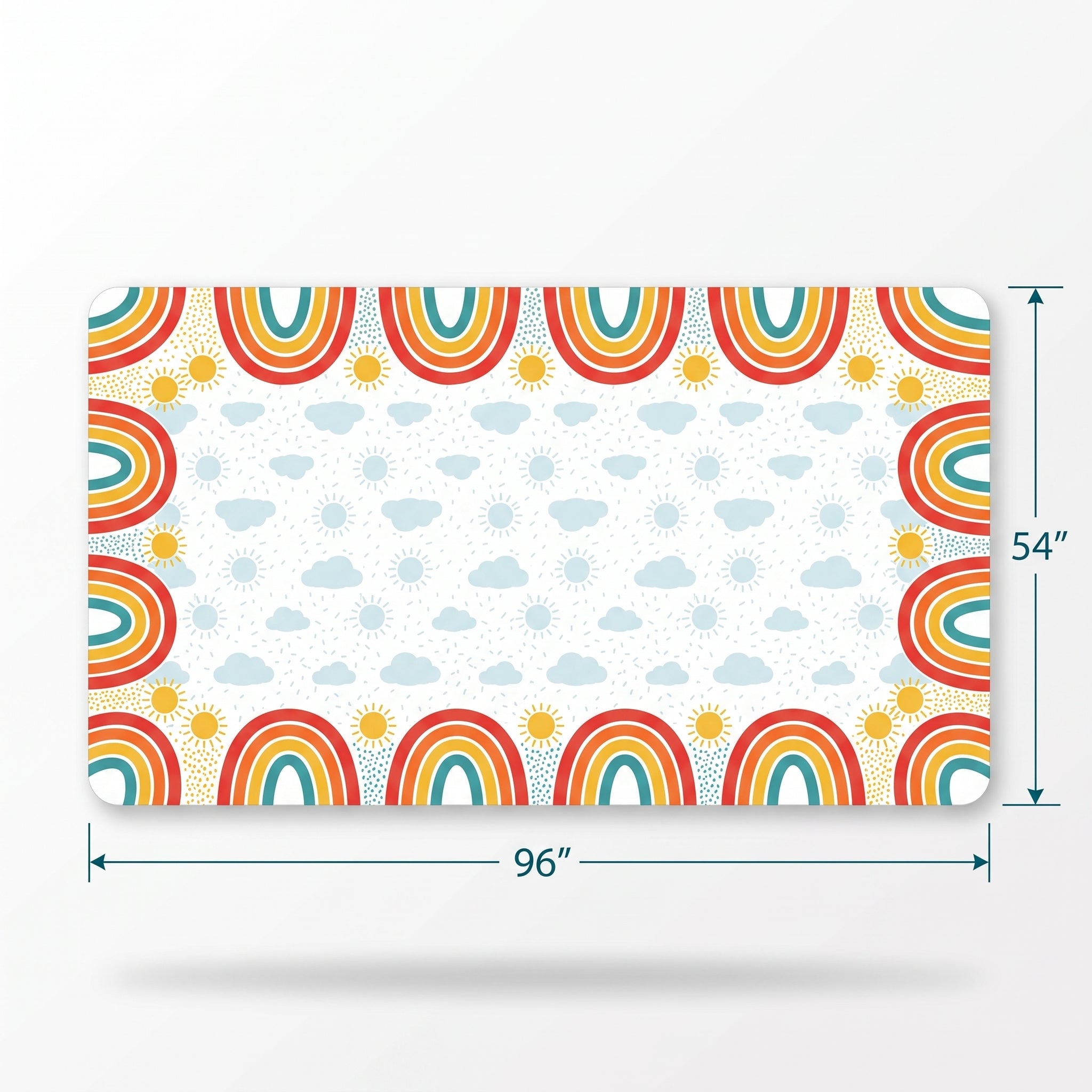 Retro Rainbow Plastic Table Cover for Kids' Parties