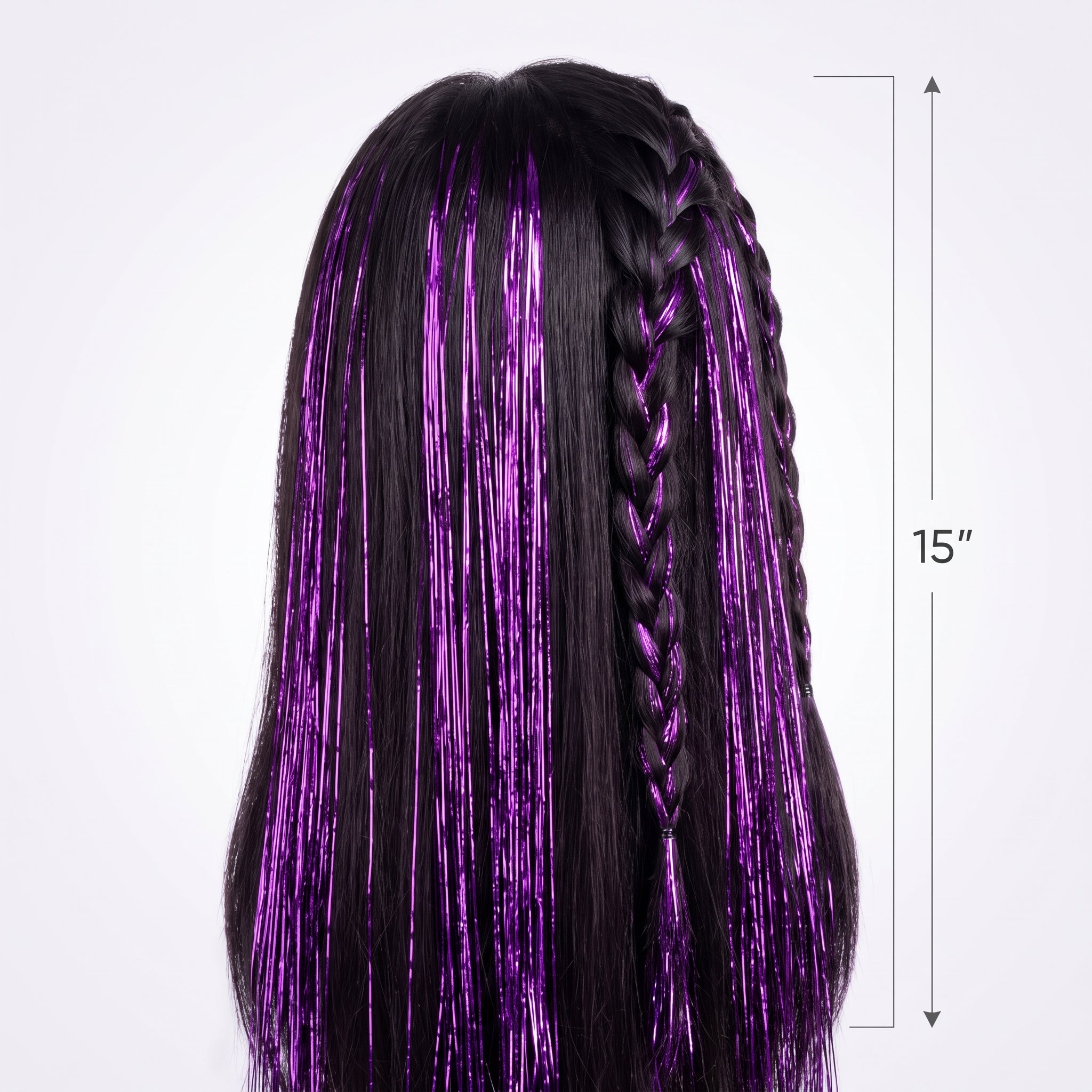 Vibrant Purple Tinsel Hair Extensions