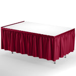 Burgundy Plastic Table Skirt - 168 in. x 29 in.