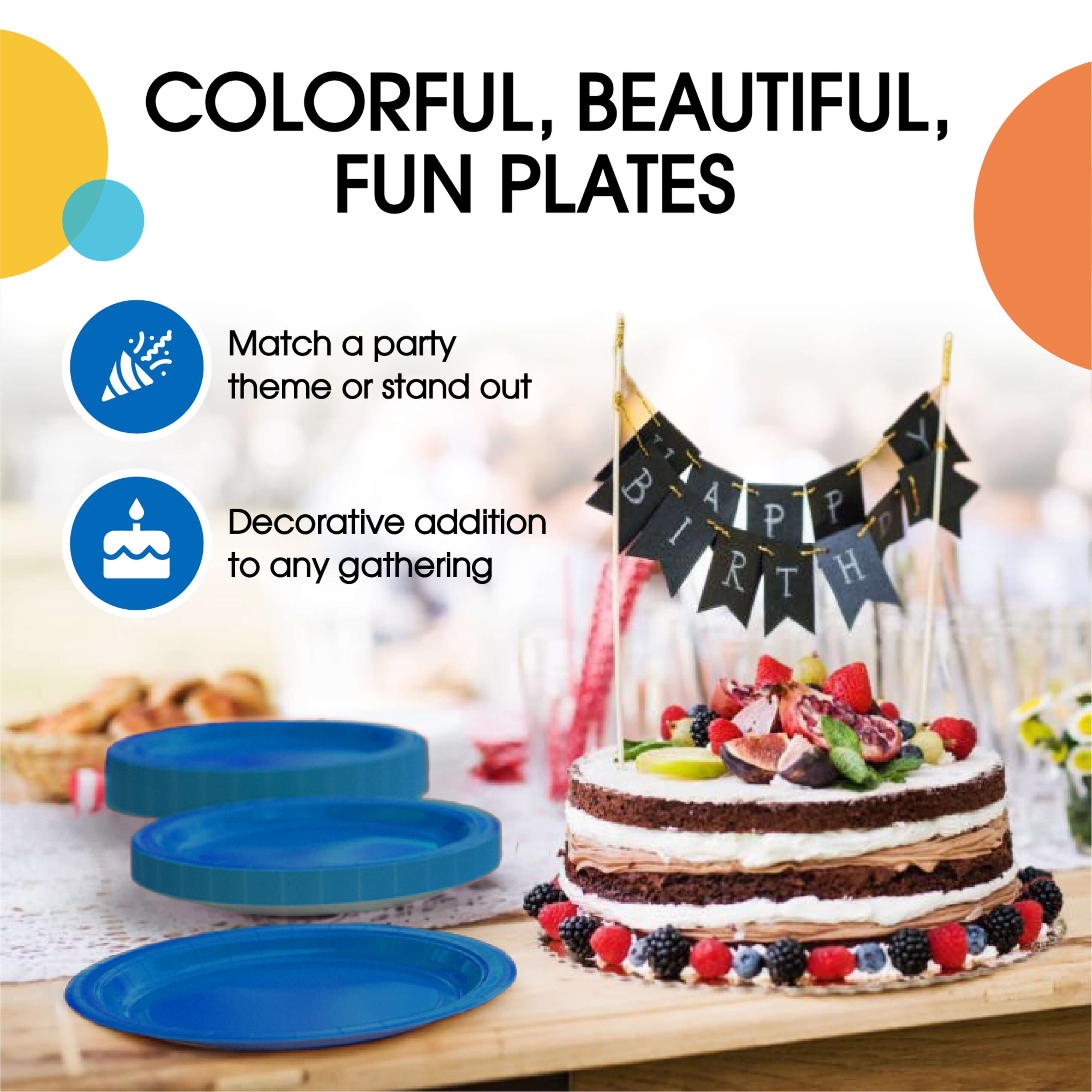 9 In. Dark Blue Paper Plates - 50 Ct.