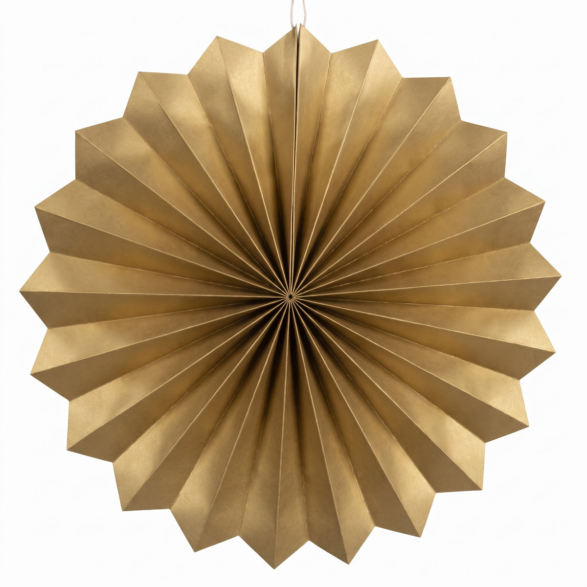 Elegant Gold Paper Parasol Fan Decoration