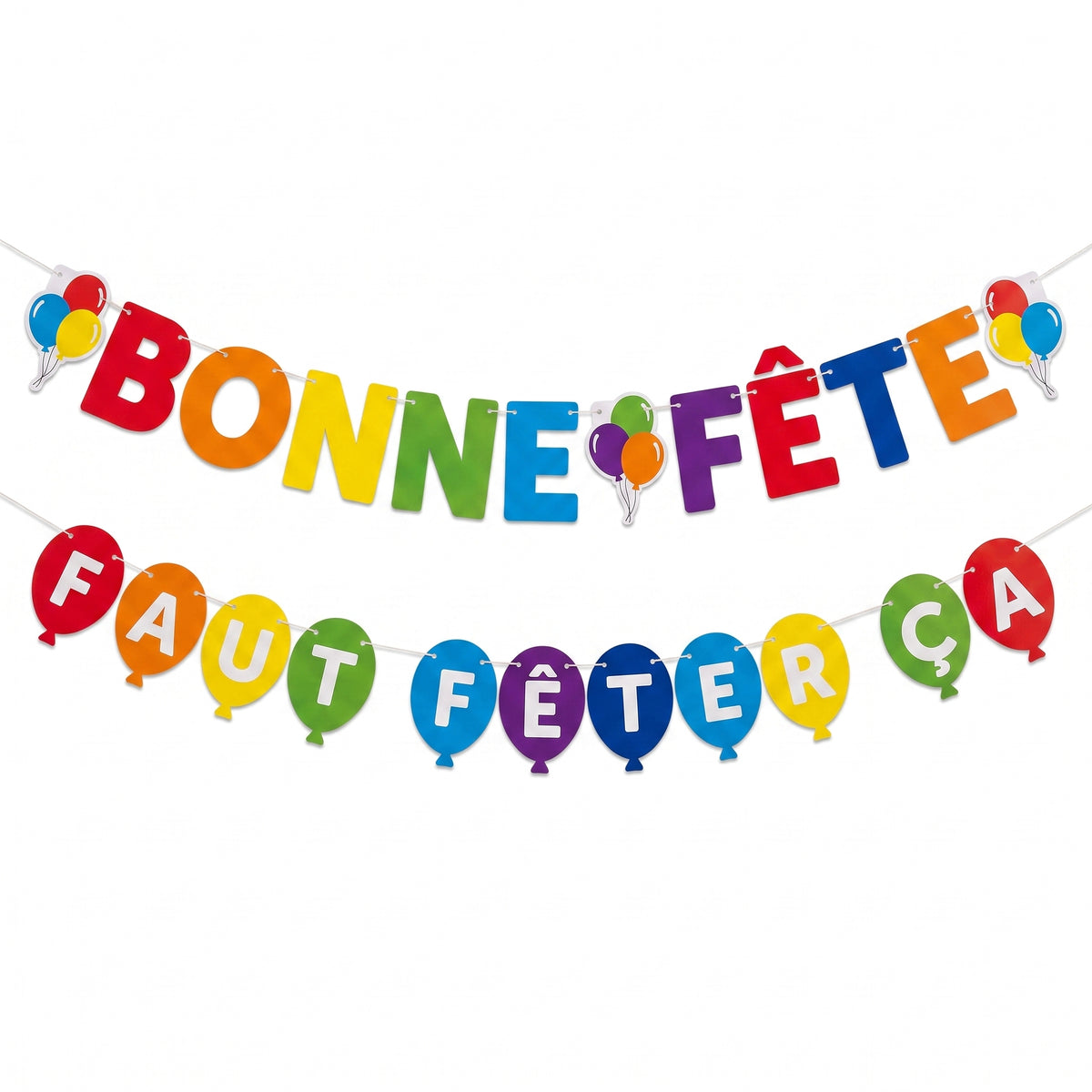Multi-Coloured "Bonne F√™te" French Birthday Banner Kit