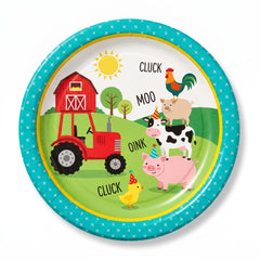 Friendly Farm Barnyard Paper Plates - 18 Pack