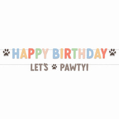 Colorful "Happy Birthday" Pawty Letter Banner