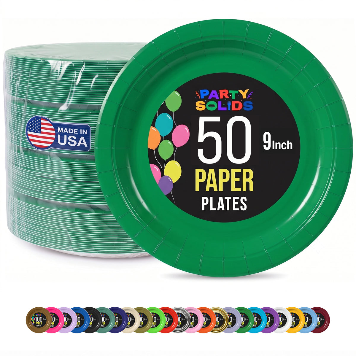 9 in. Emerald Green Paper Plates | 50 Ct.