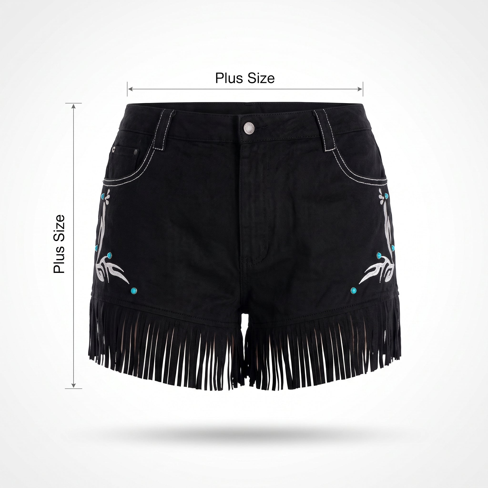 Women's Plus Size Western Fringe Shorts - Halloween Costume Accessory