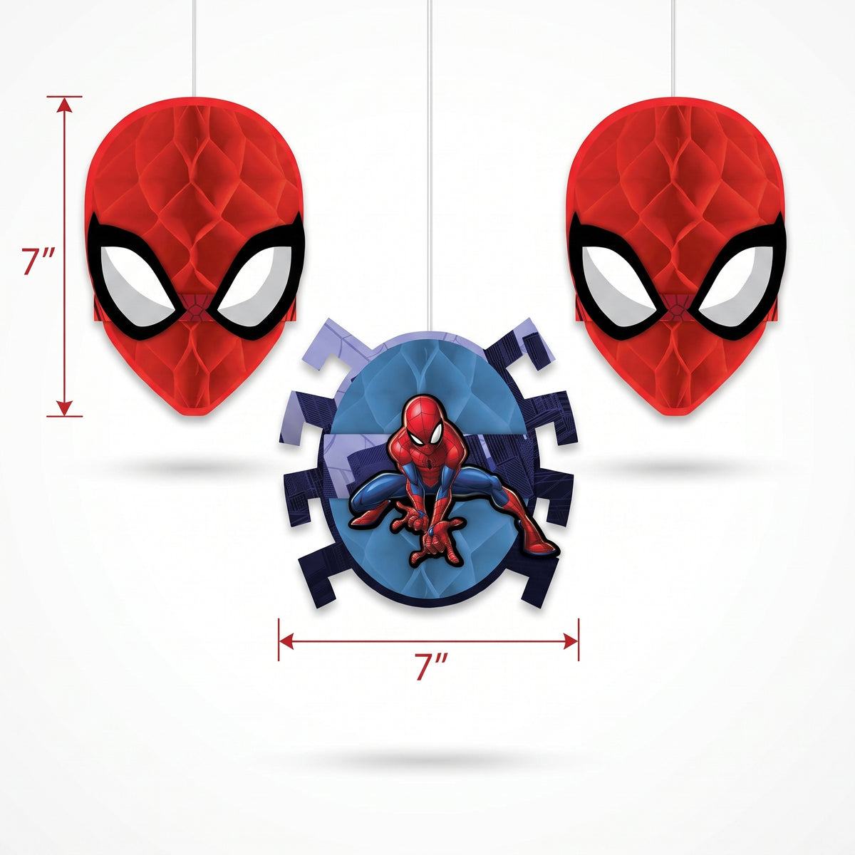 Spider-Man Webbed Wonder Honeycomb Hanging Decorations - 3 Pack