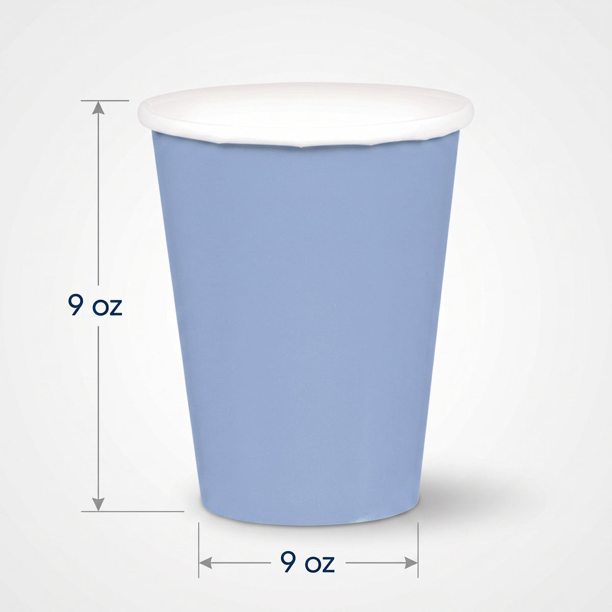 Pastel Blue 9oz Paper Cups - Solid Color Collection