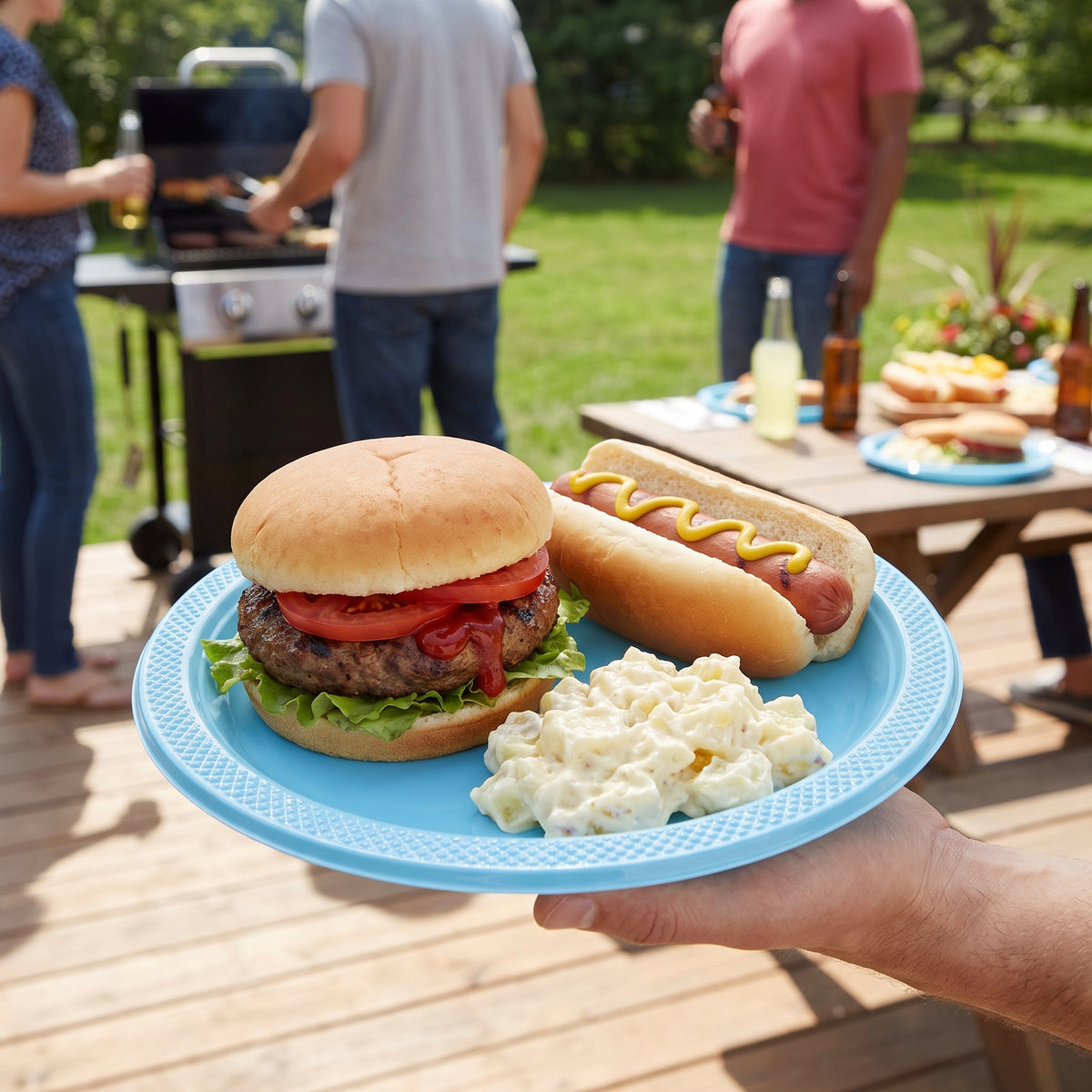 Blue Plastic Dinner Plates - 10.25 In. | 20 Count