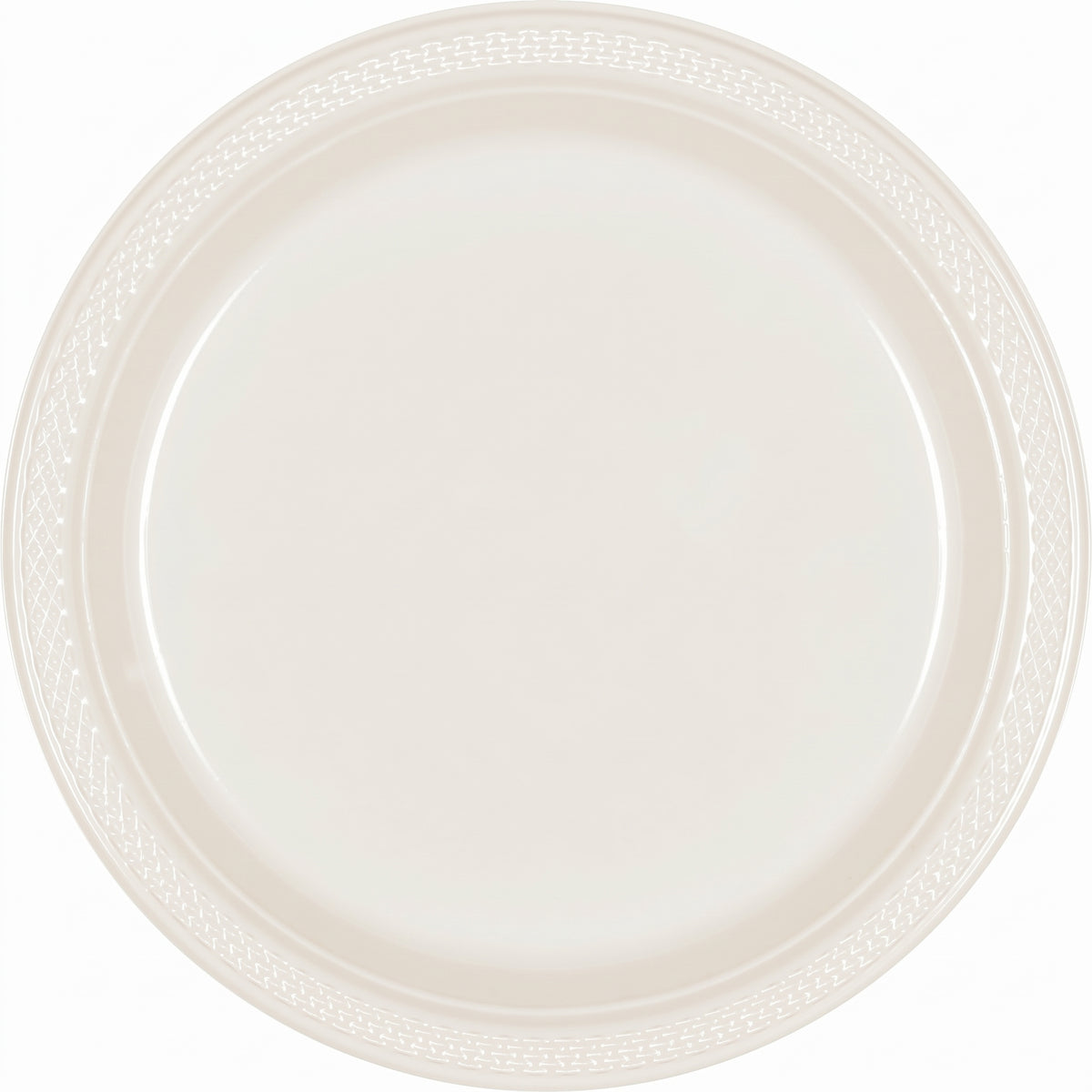 White 7" Round Plastic Dessert Plates - 20 Pack