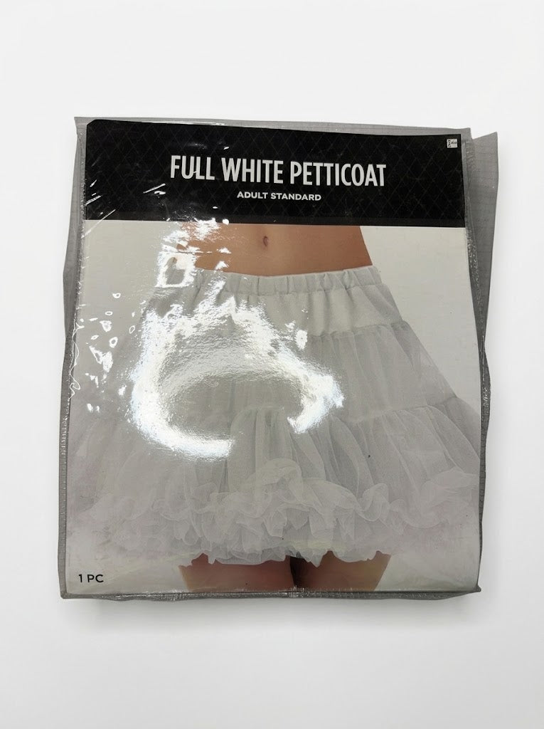 Elegant White Tulle Petticoat Skirt for Adults - One Size