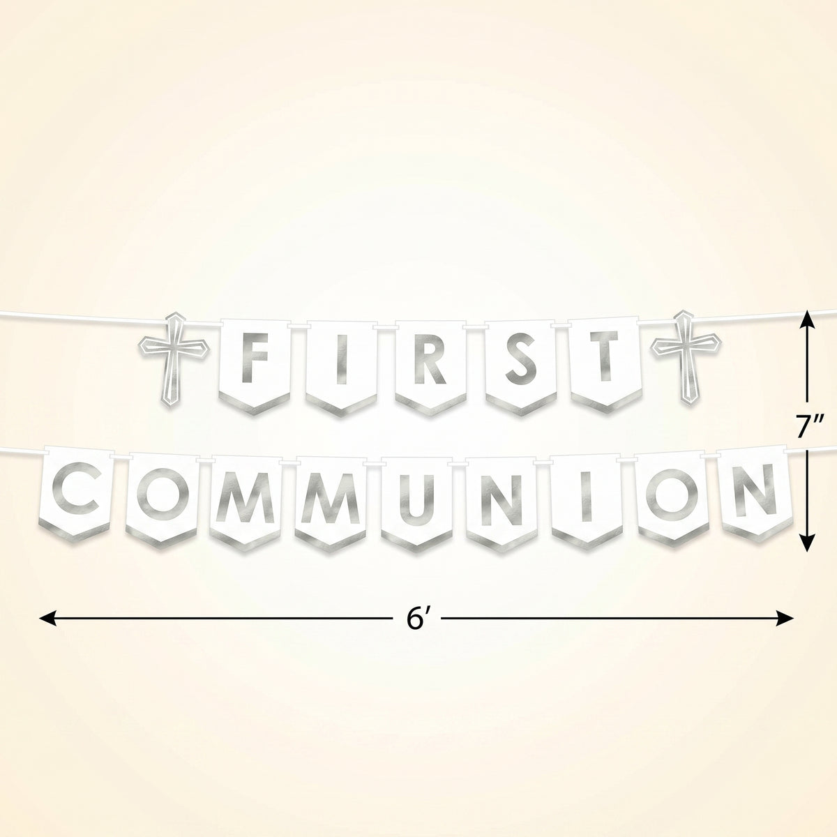 Elegant Silver First Communion Banner Set