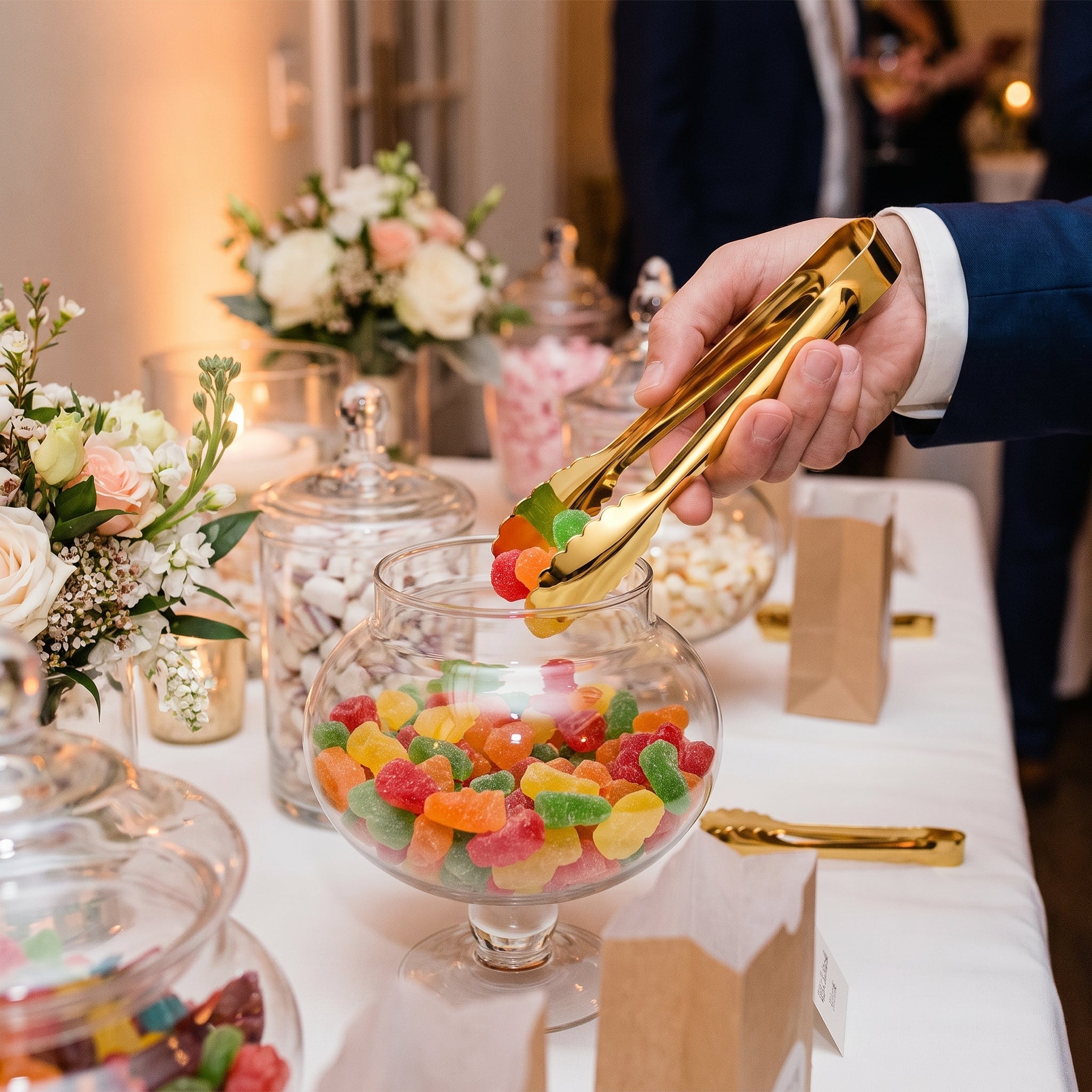 Gold Mini Metallic Tongs for Candy and Buffet