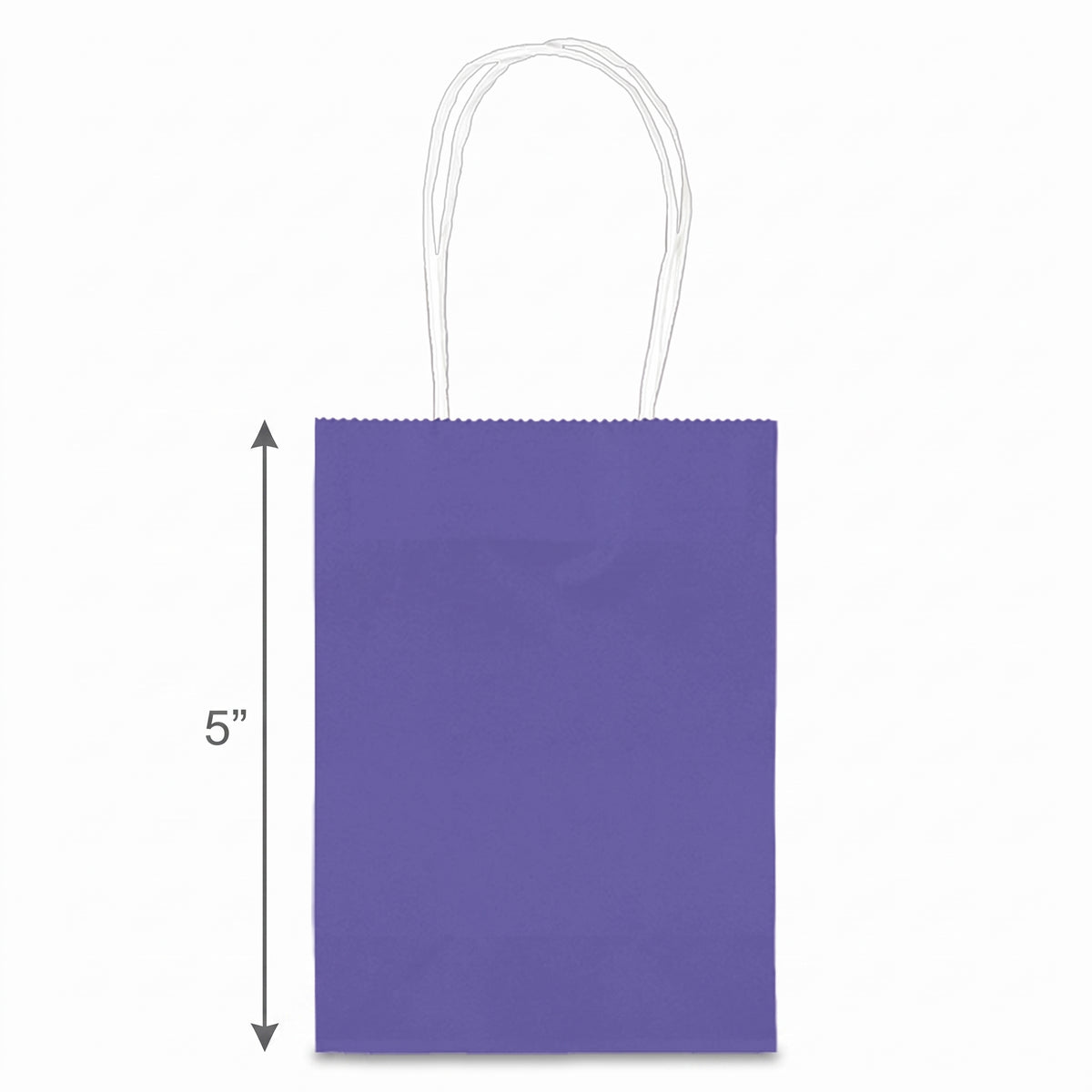 Purple Kraft Paper Gift Bag with Handles - 5"