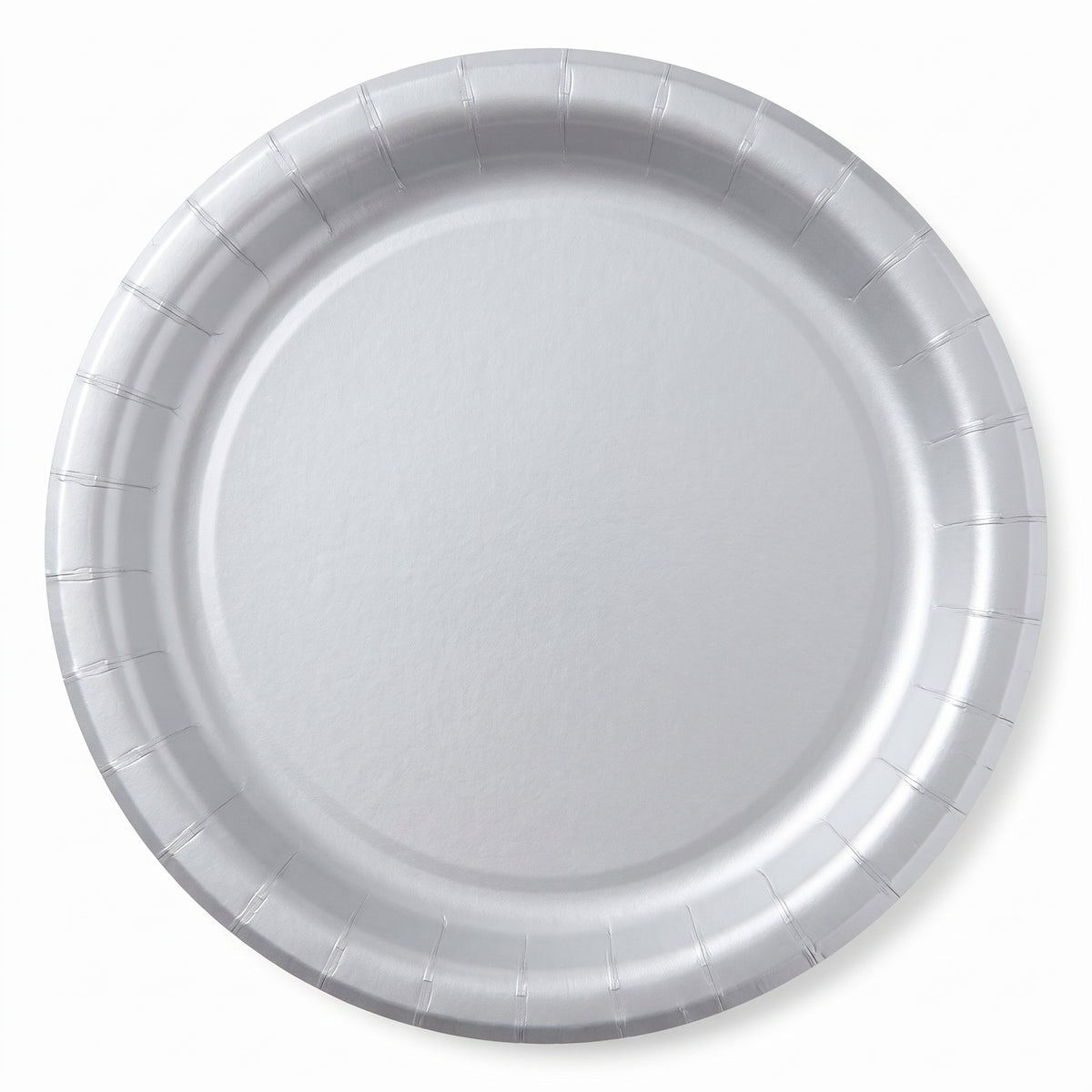 Elegant Silver 10" Round Paper Dinner Plates