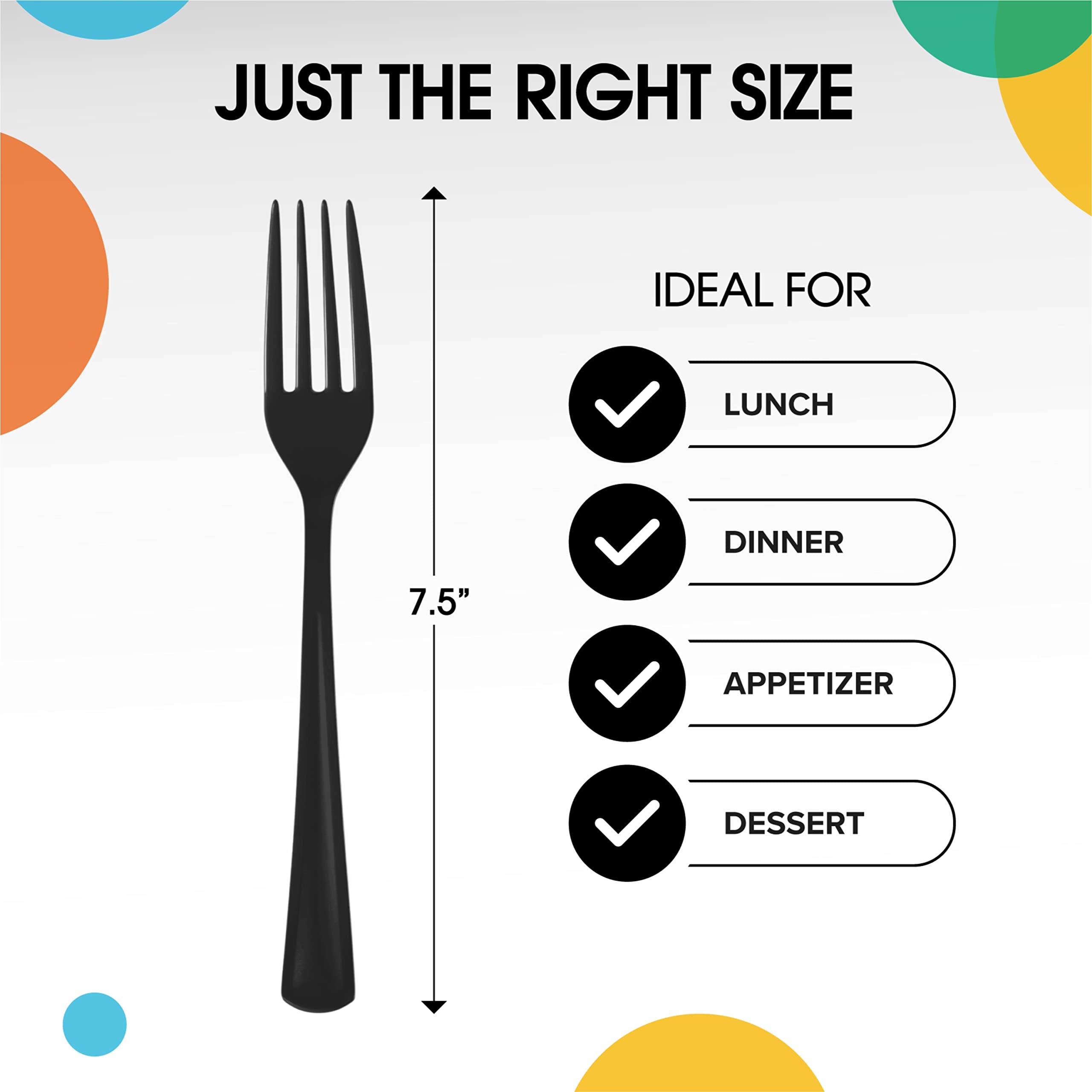Black Plastic Forks | 25 Count