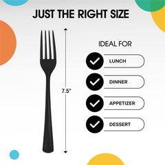Black Plastic Forks | 25 Count
