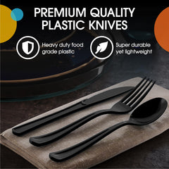 Black Plastic Knives | 25 Count