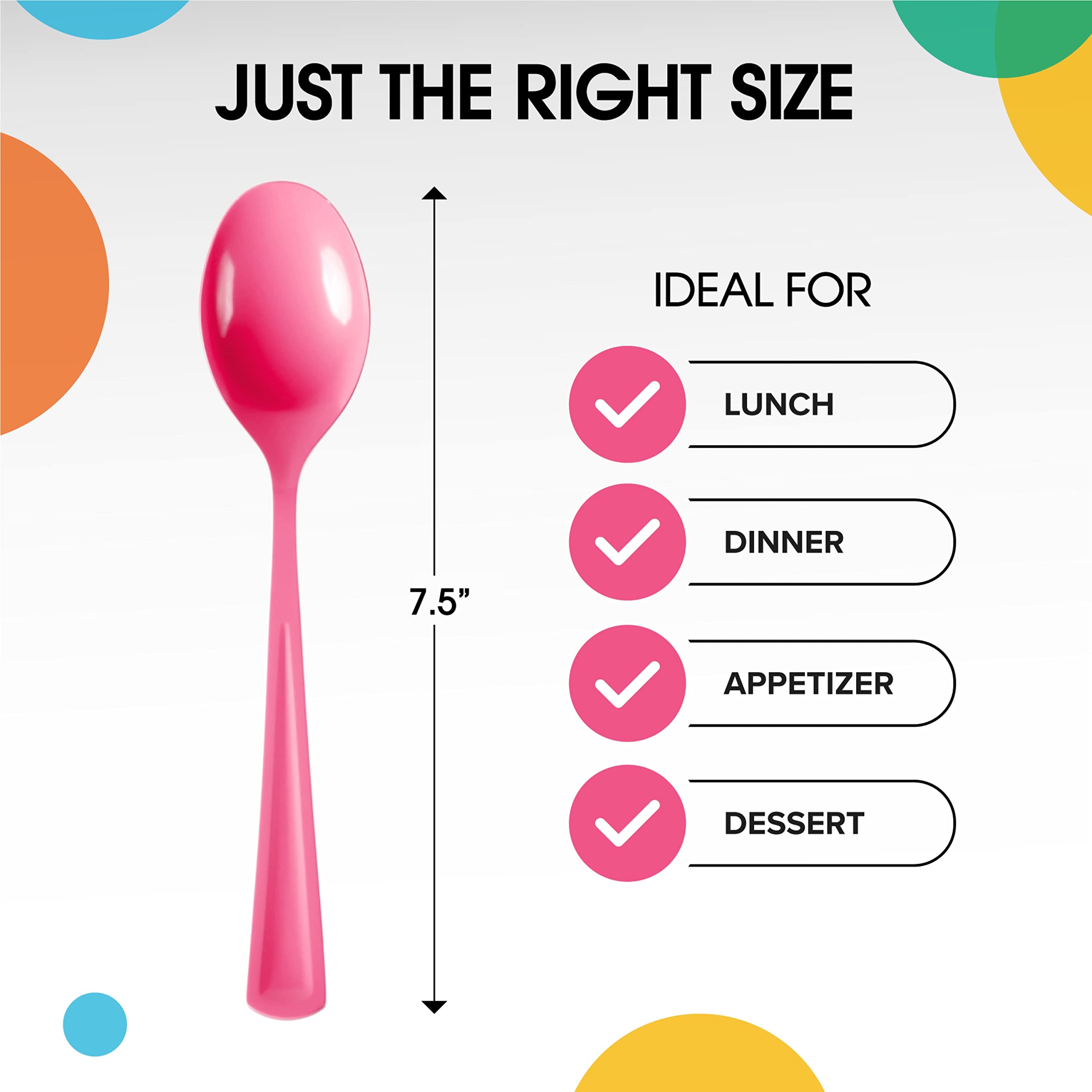 Heavy Duty Cerise Plastic Spoons | 50 Count