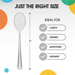 Unleashed - Heavy Duty Clear Plastic Spoons | 50 Count