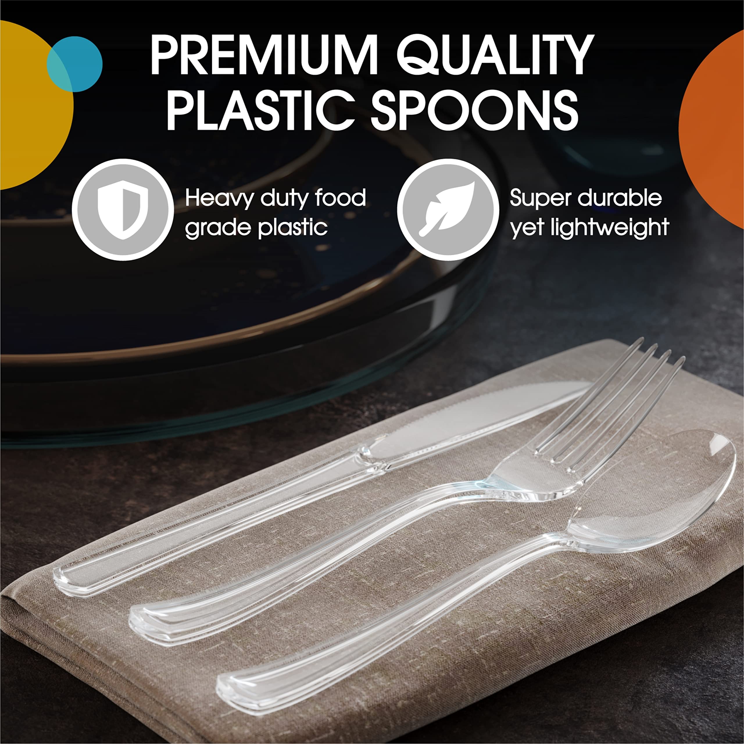 Clear Plastic Spoons | 25 Count