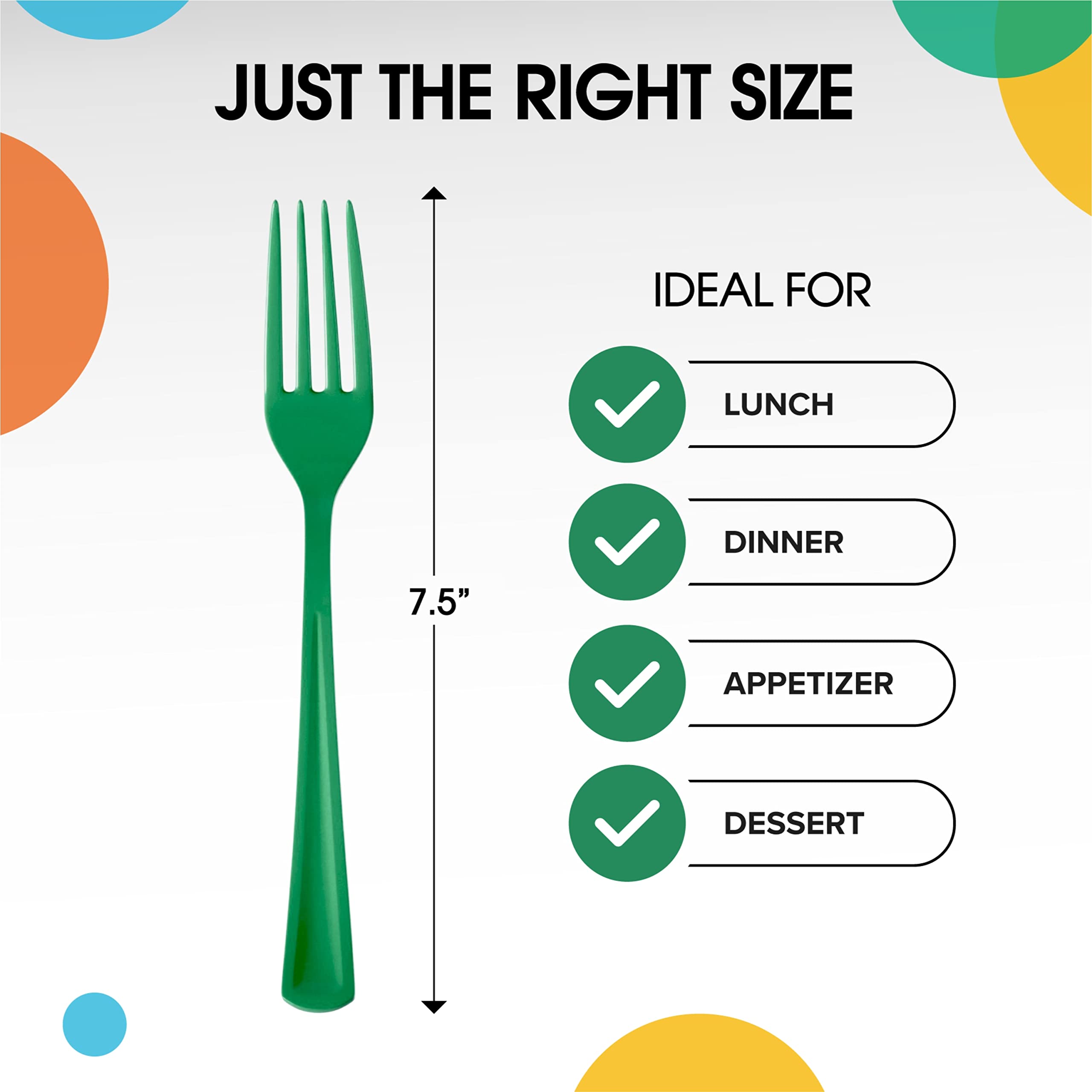Emerald Plastic Forks | 25 Count