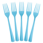 Heavy Duty Light Blue Plastic Forks - 7.5 in. | 50 Count