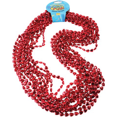 Metallic Heart Bead Necklaces - 12 Count
