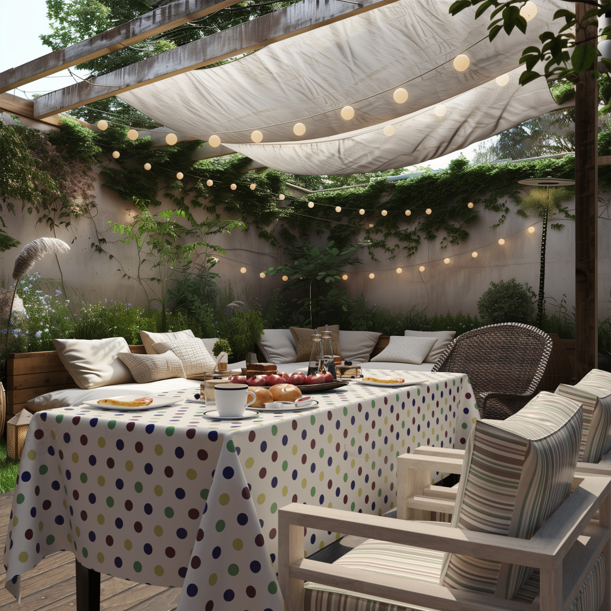 Multi Colored Polka Dot Plastic Table Cover
