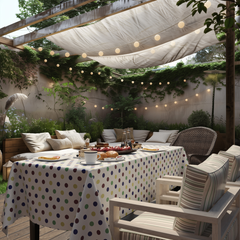 Multi Colored Polka Dot Plastic Table Cover