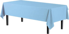 Light Blue Plastic Table Covers | 12 Pack
