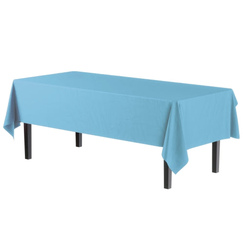 Premium Sky Blue Plastic Table Covers | 6 Pack