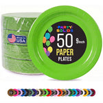 9 in. Lime Green Paper Plates | 50 Ct.