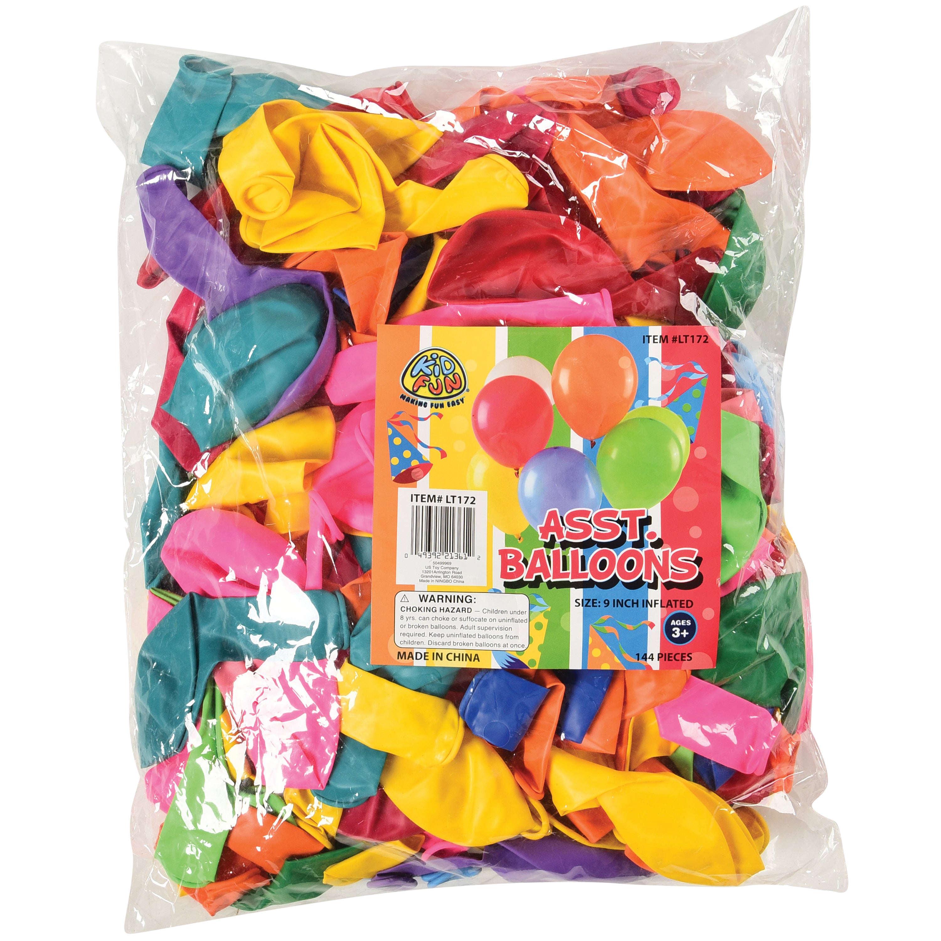 9 In. Asst Balloons (Sold By Gross) - 144 Count
